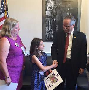 Like mother, like daughter: Annette and Stephanie Santilli meet with Rep. David McKinley of West Virginia in his office in Washington, D.C. during Advocacy Day. 
