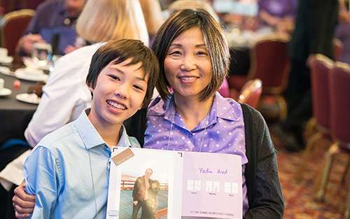 Daniel Arad and his mom, Jing Tian, at Pancreatic Cancer Advocacy Day 2016