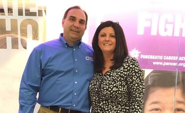 Philadelphia pancreatic cancer survivor with his wife at PanCAN national headquarters in L.A.