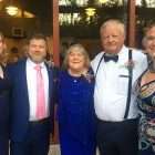 Stage IV pancreatic cancer survivor and successful clinical trial participant at son’s wedding