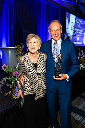 PanCAN funders John A. Sobrato and wife Sue at the Bay Area Council Business Hall of Fame event