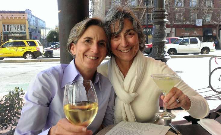 Linda Amuso (left) and Susan Lombardi on their wedding day, in San Francisco